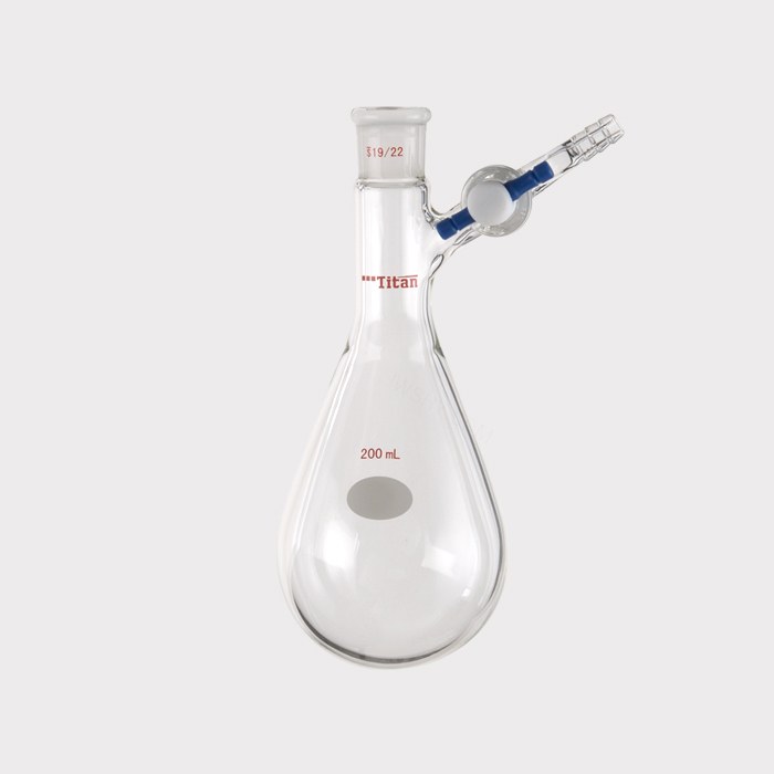 反应茄瓶 具2mm四氟节门，磨口：19/22，200ml 特优级 - ACESUN艾斯琳