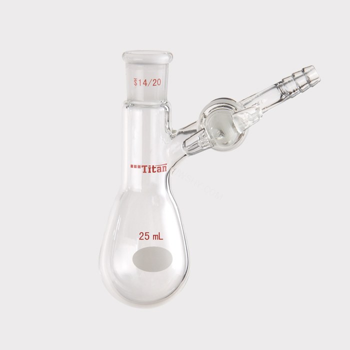 反应茄瓶 具2mm玻璃节门，磨口：14/20，25ml 特优级 - ACESUN艾斯琳