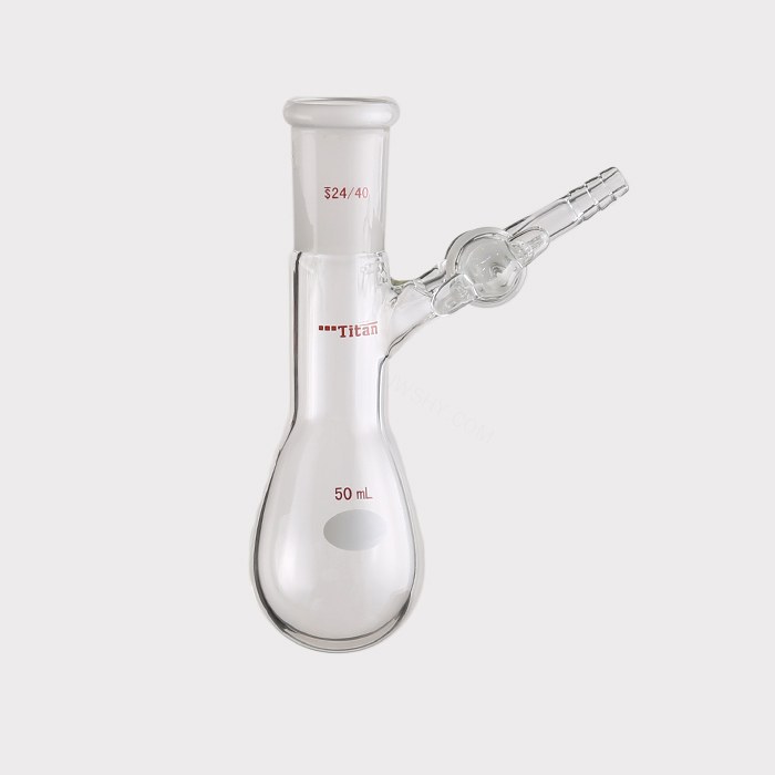 反应茄瓶 具2mm玻璃节门，磨口：24/40，50ml 特优级