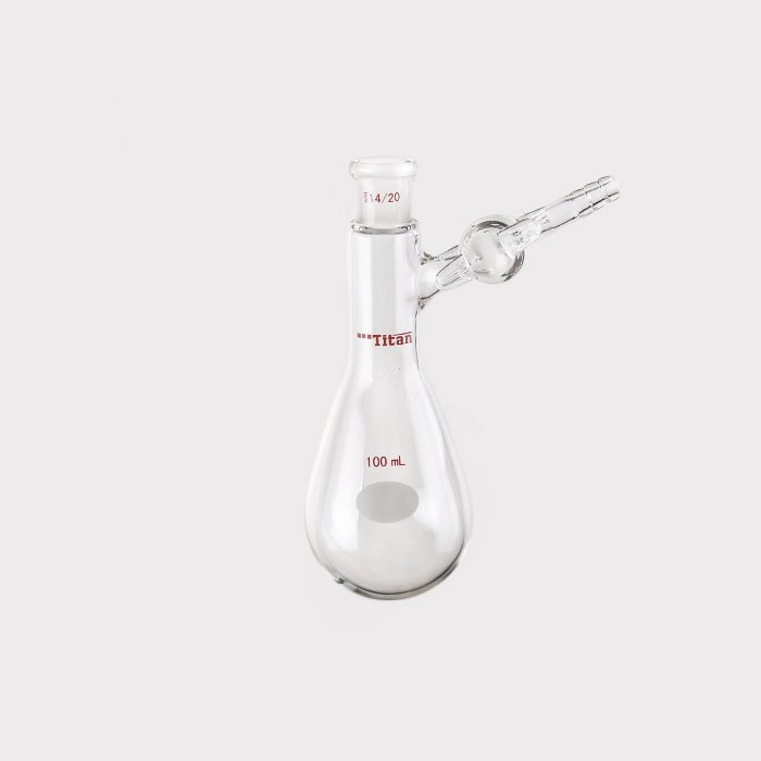 反应茄瓶 具2mm玻璃节门，磨口：14/20，100ml 特优级 - ACESUN艾斯琳