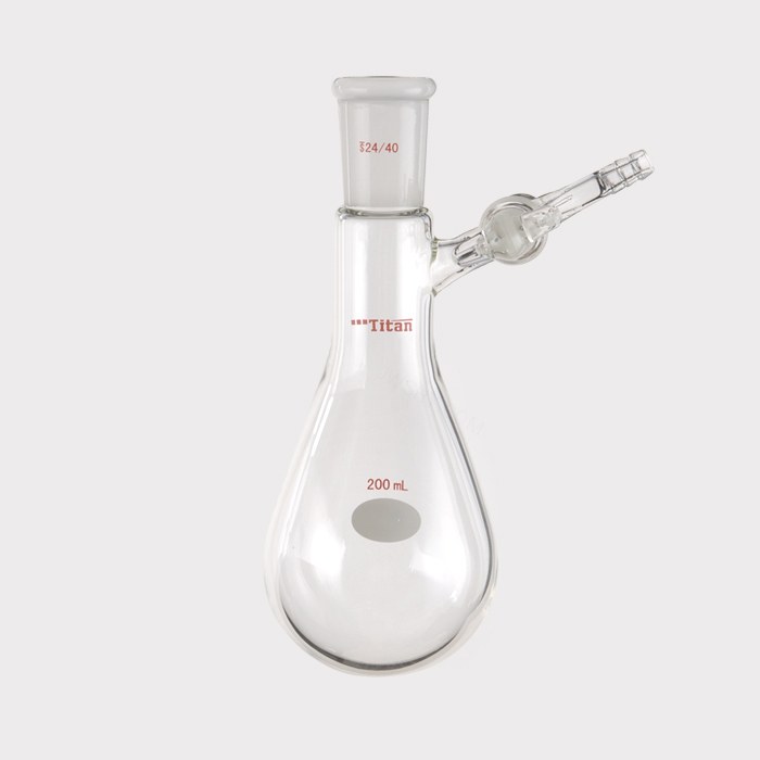 反应茄瓶 具2mm玻璃节门，磨口：24/40，200ml 特优级 - ACESUN艾斯琳