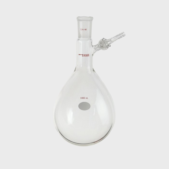 反应茄瓶 具2mm玻璃节门，磨口：24/40，1000ml 特优级 - ACESUN艾斯琳