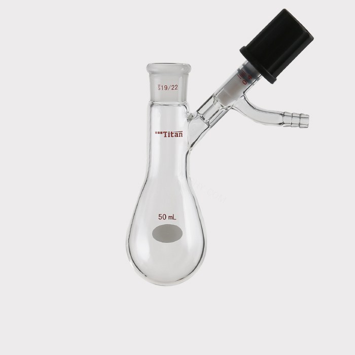 反应茄瓶 具0-4mm高真空阀，磨口：19/22，50ml 特优级