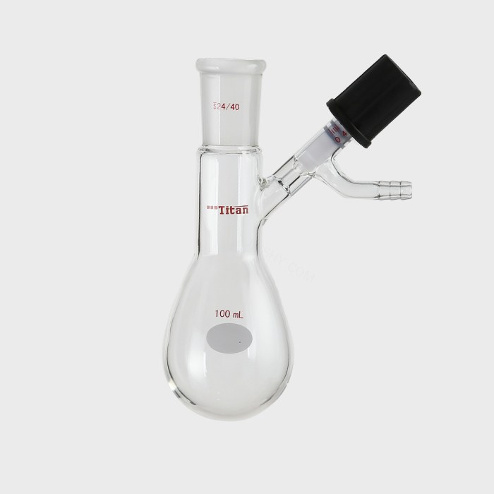 反应茄瓶 具0-4mm高真空阀，磨口：24/40，100ml 特优级 - ACESUN艾斯琳