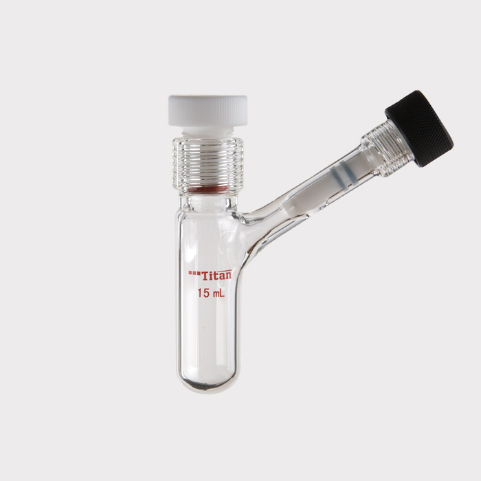 厚壁反应瓶15#内螺纹，15ml，侧支管内螺纹高真空节门 特优级