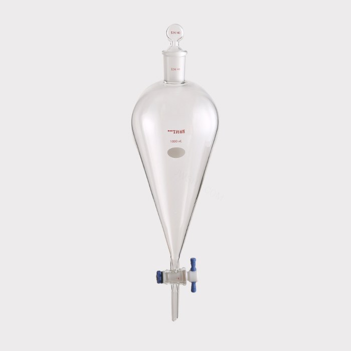 具玻璃塞分液漏斗 上磨口：24/40，四氟节门：4 mm，1000ml 特优级