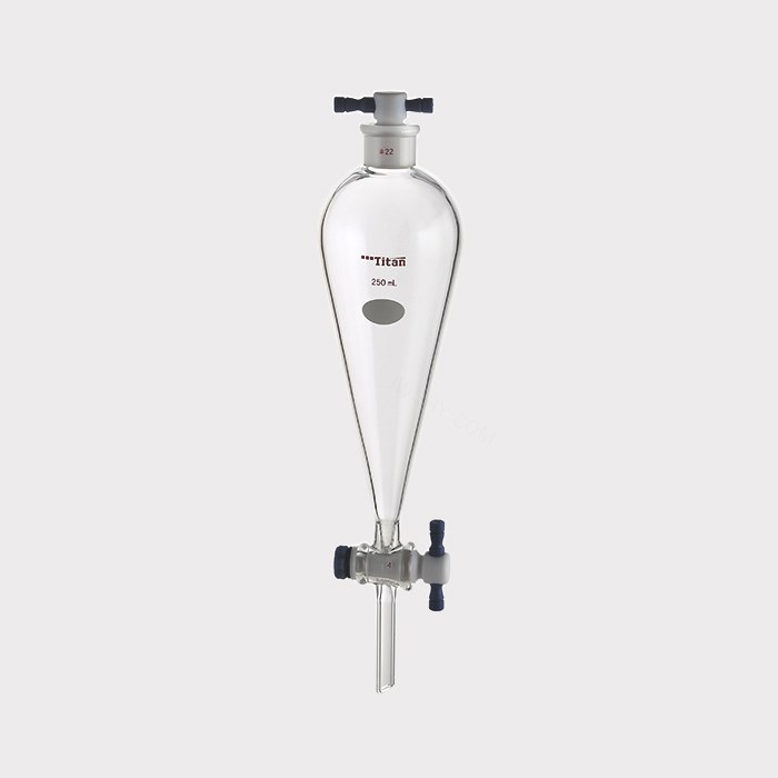 具四氟塞分液漏斗  上磨口：22#，四氟节门：4 mm，250ml 特优级 - ACESUN艾斯琳