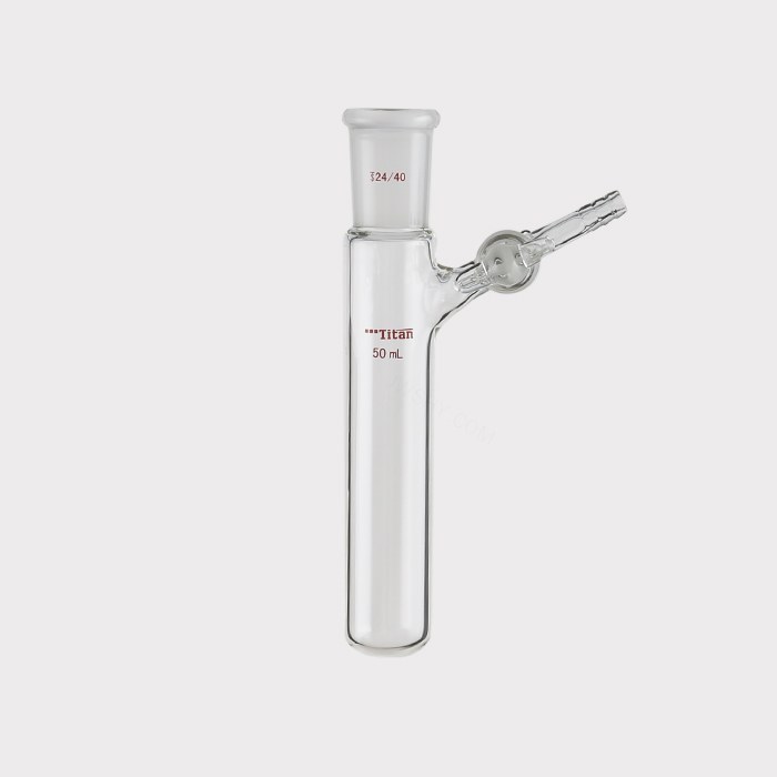 反应管 具2mm玻璃节门，磨口：24/40，50ml 特优级 爆款