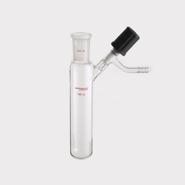 具侧管高真空阀反应管 磨口：24/40，高真空阀：0-4mm，100ml 特优级