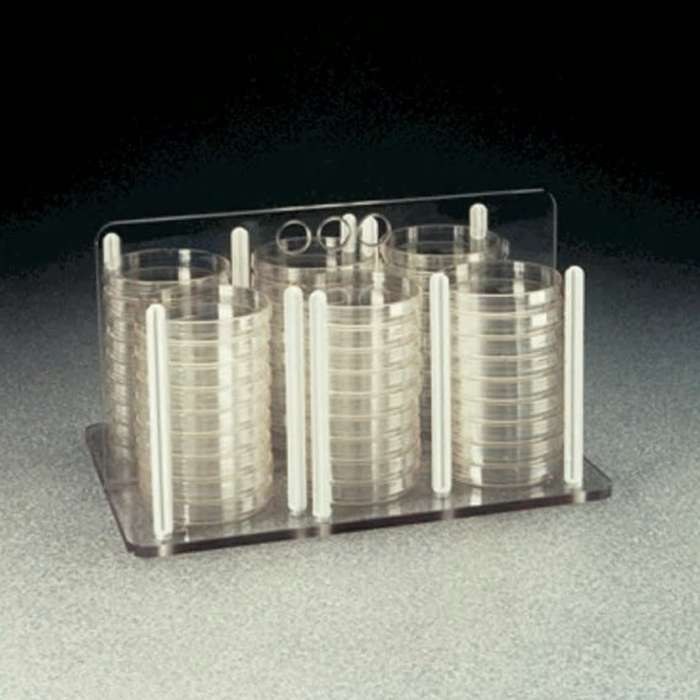 LPE 细菌培养皿架,聚碳酸酯框架,白色聚碳酸酯柱,L× H× W.cm,34.3× 23.5× 20.3 - Nalgene/耐洁