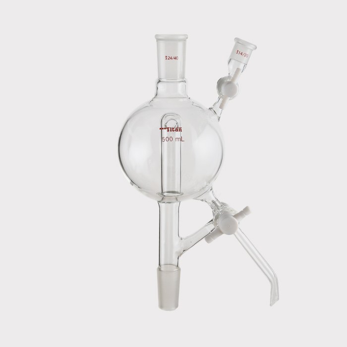 溶剂蒸馏头（出口不带磨口） 500ml ，上磨口：24/40，下磨口：24/40 特优级 - ACESUN艾斯琳