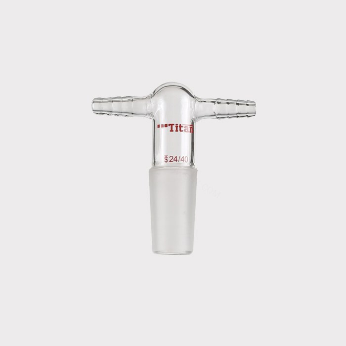 双小咀抽气接头 磨口：24/40，小咀外径：10mm 特优级 - ACESUN艾斯琳