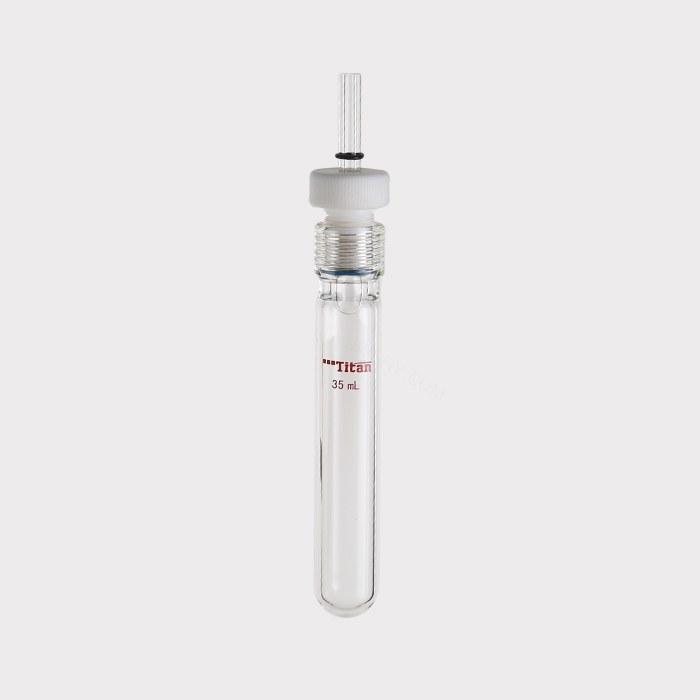 厚壁耐压瓶 具导气/真空接口，35ml ，15#螺口，瓶身外径&times;螺口以下长度：26&times;125mm …