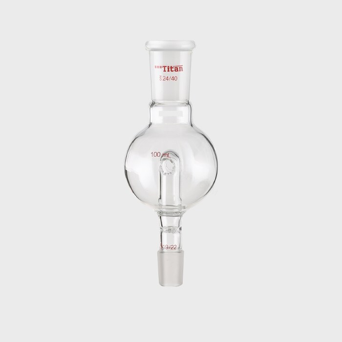 具孔玻板及回流孔的防溅球 上磨口：24/40，下磨口：19/22，100ml 特优级