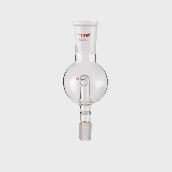 具孔玻板及回流孔的防溅球 上磨口：29/42，下磨口：19/22，100ml  特优级 - ACESUN艾斯琳