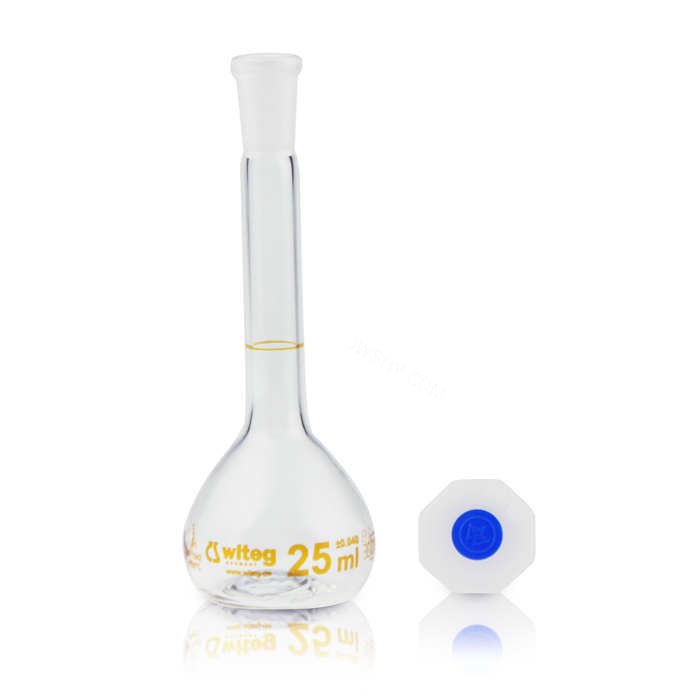 容量瓶USP A级 塑料塞 25ml 10/19 - Witeg