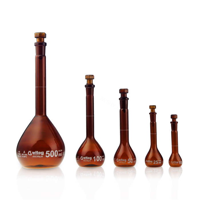 棕色容量瓶A级 玻璃塞 500ml - Witeg