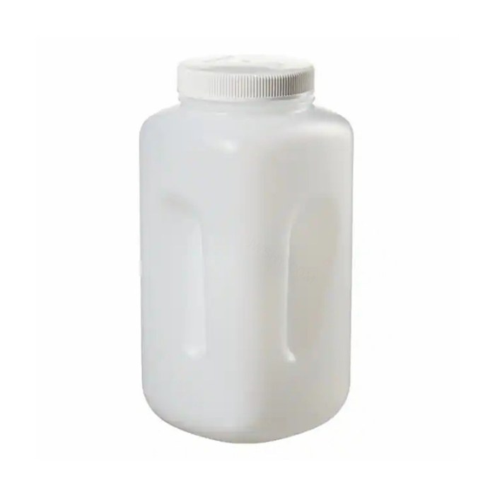 LPE 大容量广口方形瓶 HDPE 白色PP螺旋盖 自然色 4L - Nalgene/耐洁
