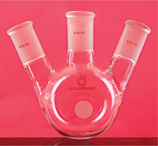 斜三口圆底烧瓶 100ml 14/23 14/23 14/23