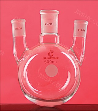 直三口圆底烧瓶 100ml 24/40 14/23 14/23