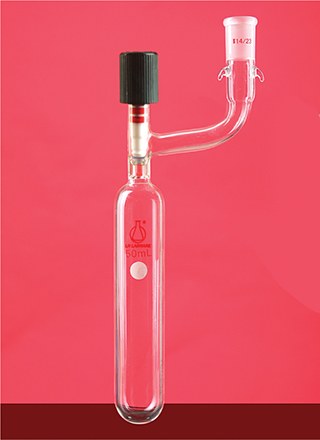 高真空阀筒形溶剂储存瓶带磨口 50ml/0-8mm/14# - 联华