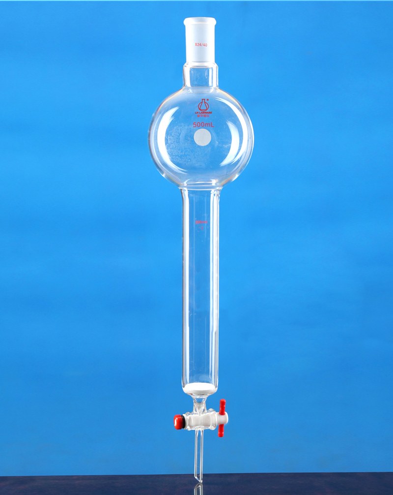 四氟砂芯储存球层析柱 500ml/24#/46×254mm/G3 带挂耳 - 联华