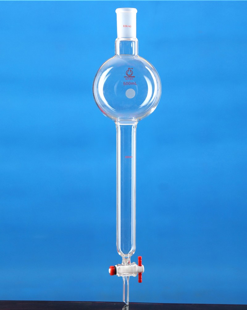 四氟无砂芯储存球层析柱 250ml/24#/26×203mm 带挂耳 - 联华
