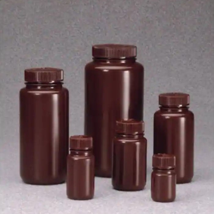 LPE 广口圆底瓶 琥珀色 HDPE PP盖 125ml