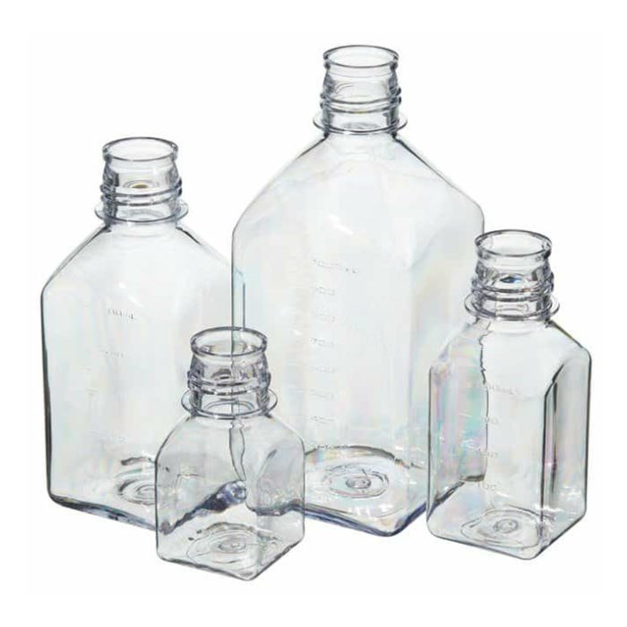 LPE 有刻度方形瓶 托盘包装 无盖 PC 透明 125ml - Nalgene/耐洁