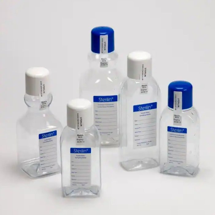 LPE Sterilin水样瓶 500ml 正方形 有标签 PET无菌 自然色 HDPE盖子 - Nalgene/耐洁