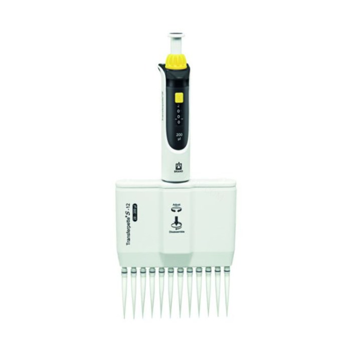 Transferpette S-12, 数字可调量程移液器, DE-M, M12-200, 20-200 µ