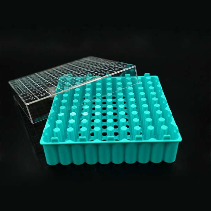 1.2 mL 冻存管盒，9&times;9孔，蓝色，-196℃-70℃，PC透明盖+ABS底座