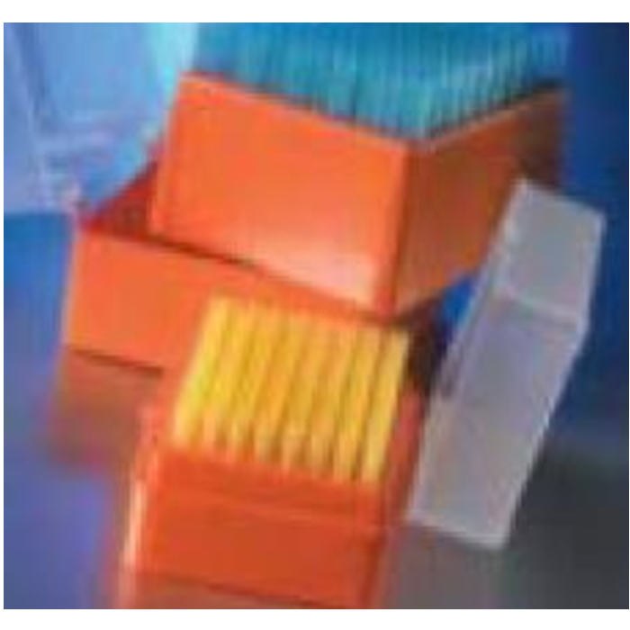 铰链式吸头盒支架，适合Corning 1-200 &micro;L通用铰链式盒装移液器吸头，带刻度，黄色，非灭菌，96个…