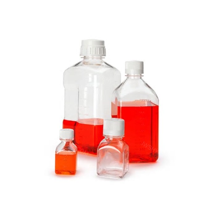 BPD灭菌方形培养基瓶 PETG 125ml 白色HDPE螺旋盖 - Nalgene/耐洁