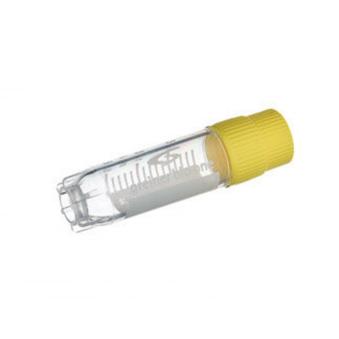 冻存管2ml，外旋，圆底，星形站立角，黄色盖，有书写区，无菌 - Greiner/格瑞纳