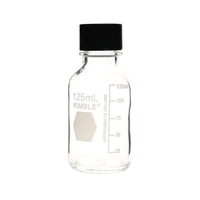血清试剂瓶 硼硅酸玻璃 125ml 55&times;123mm 橡胶垫片