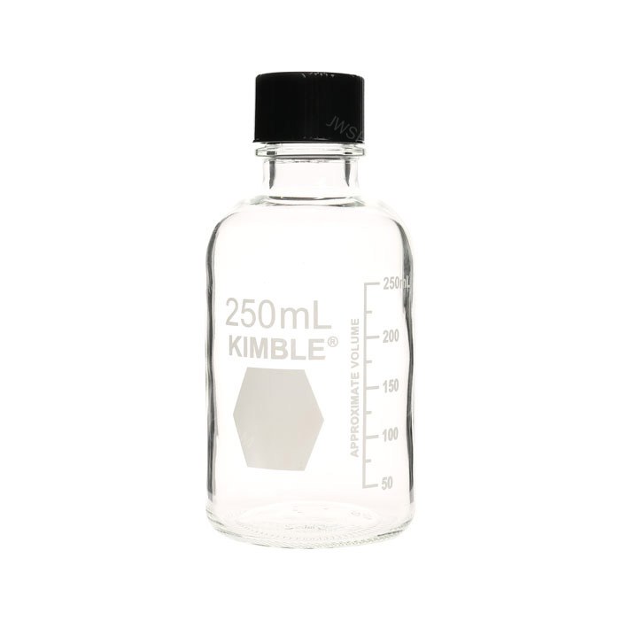 血清试剂瓶 硼硅酸玻璃 250ml 70×150mm 橡胶垫片 - KIMBLE