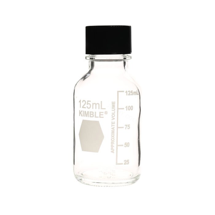 血清试剂瓶 硼硅酸玻璃 125ml 55×123mm PTFE垫片 - KIMBLE
