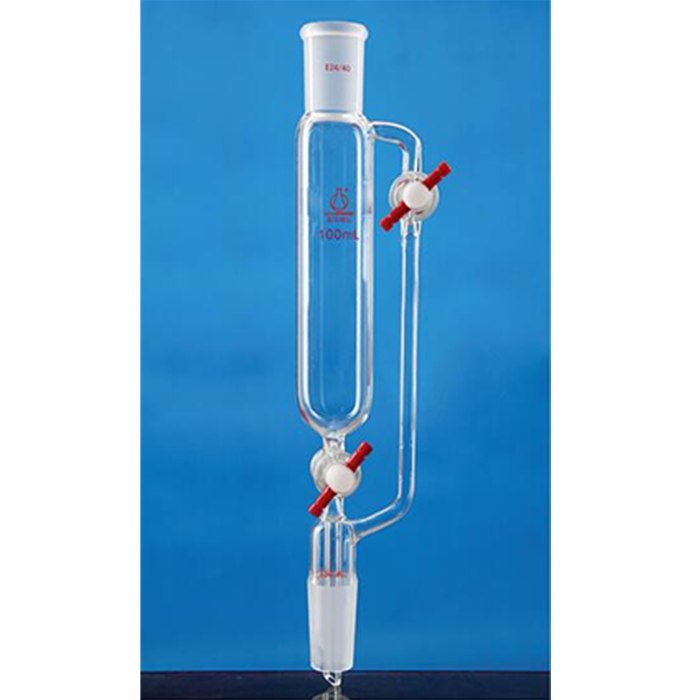 无刻度双四氟节门恒压滴液漏斗 100ml/19# - 联华