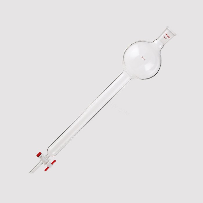 具存储球闪式层析柱 500ml，外径：32mm，有效长度：305mm，四氟节门孔径：2mm，24/40 特优级