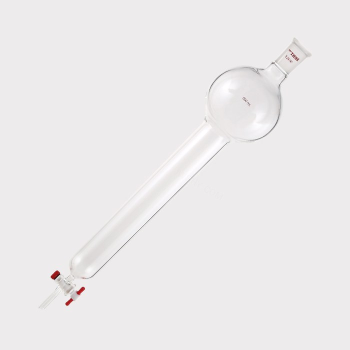 具存储球闪式层析柱 500ml，外径：46mm，有效长度：305mm，四氟节门孔径：2mm，24/40 特优级