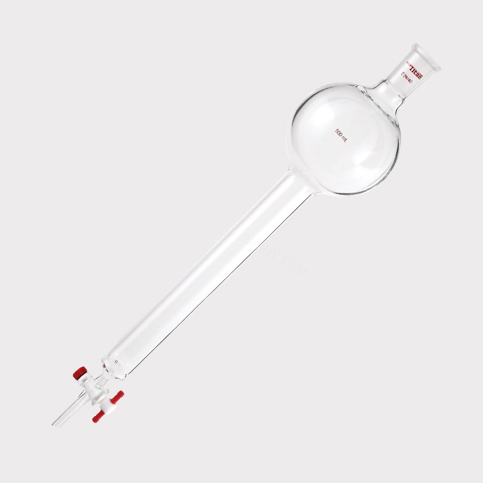 具砂板存储球闪式层析柱 500ml，G2砂板，外径：32mm，有效长度：254mm，四氟节门孔径：2mm，24/40 特…