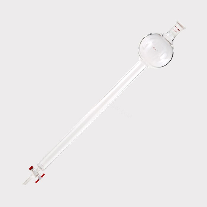 具砂板存储球闪式层析柱 500ml，G2砂板，外径：32mm，有效长度：457mm，四氟节门孔径：2mm，24/40 特…