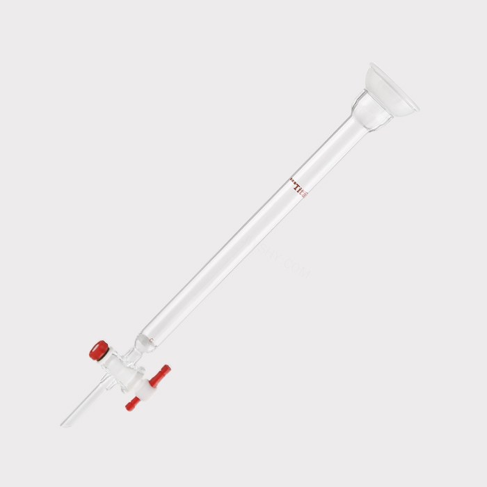 球磨口具砂板闪式层析柱 G2砂板，外径：17mm，有效长度：203mm，四氟节门孔径：2mm，35/20 特优级