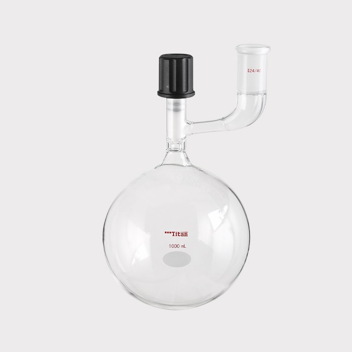 溶剂存储球瓶 磨口:24/40,高真空阀:0-8mm,1000ml 特优级 - ACESUN艾斯琳