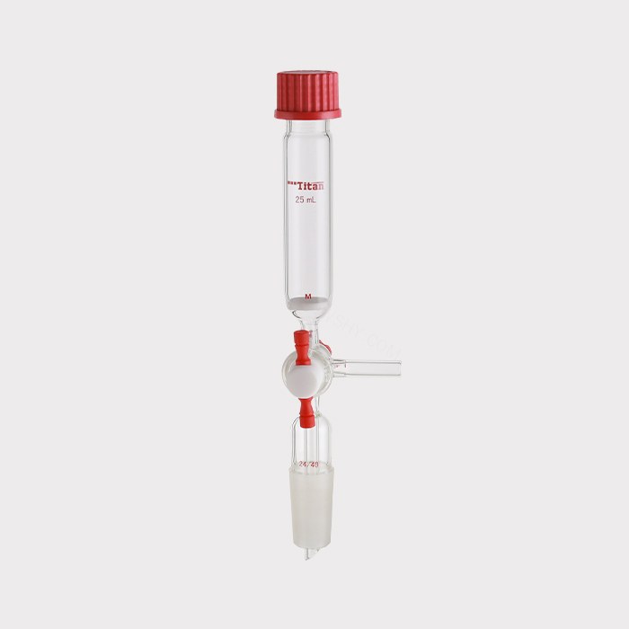 多肽固相合成管 具2mmT型四氟节门,磨口:24/40,25#,G3砂板,25ml 特优级 - ACESUN艾斯琳