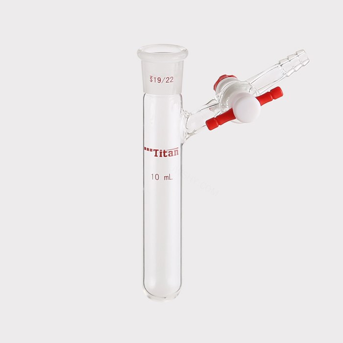 反应管 具2mm四氟节门，磨口：19/22，10ml 特优级 爆款 - ACESUN艾斯琳