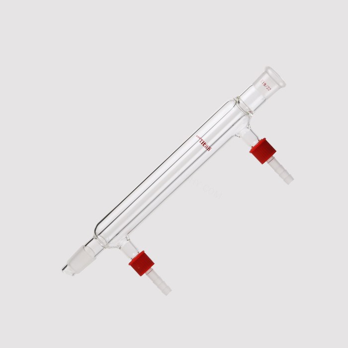 直型冷凝器 具可拆式小咀，磨口：19/22，有效长度：180mm，小咀外径：8mm 特优级
