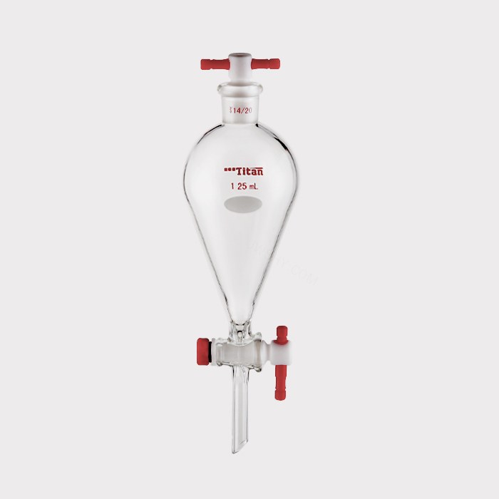 具四氟塞分液漏斗 上磨口：14/20，四氟节门：2 mm，125ml 特优级 - ACESUN艾斯琳