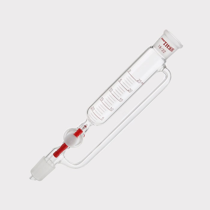 精细可调式带刻度恒压滴液漏斗 磨口:19/22,节门孔径:2mm,25ml 特优级 - ACESUN艾斯琳